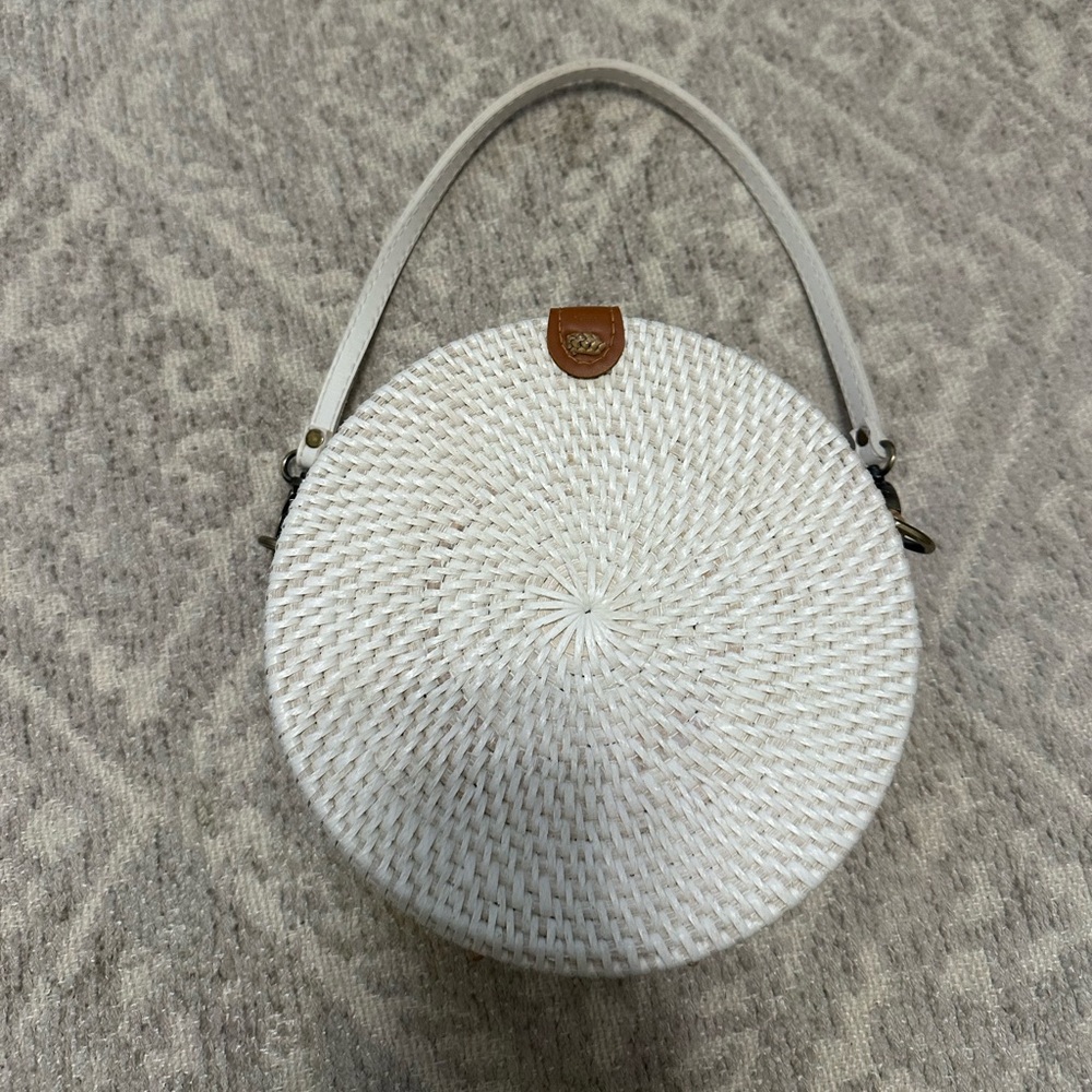 Anthropologie White picnic purse